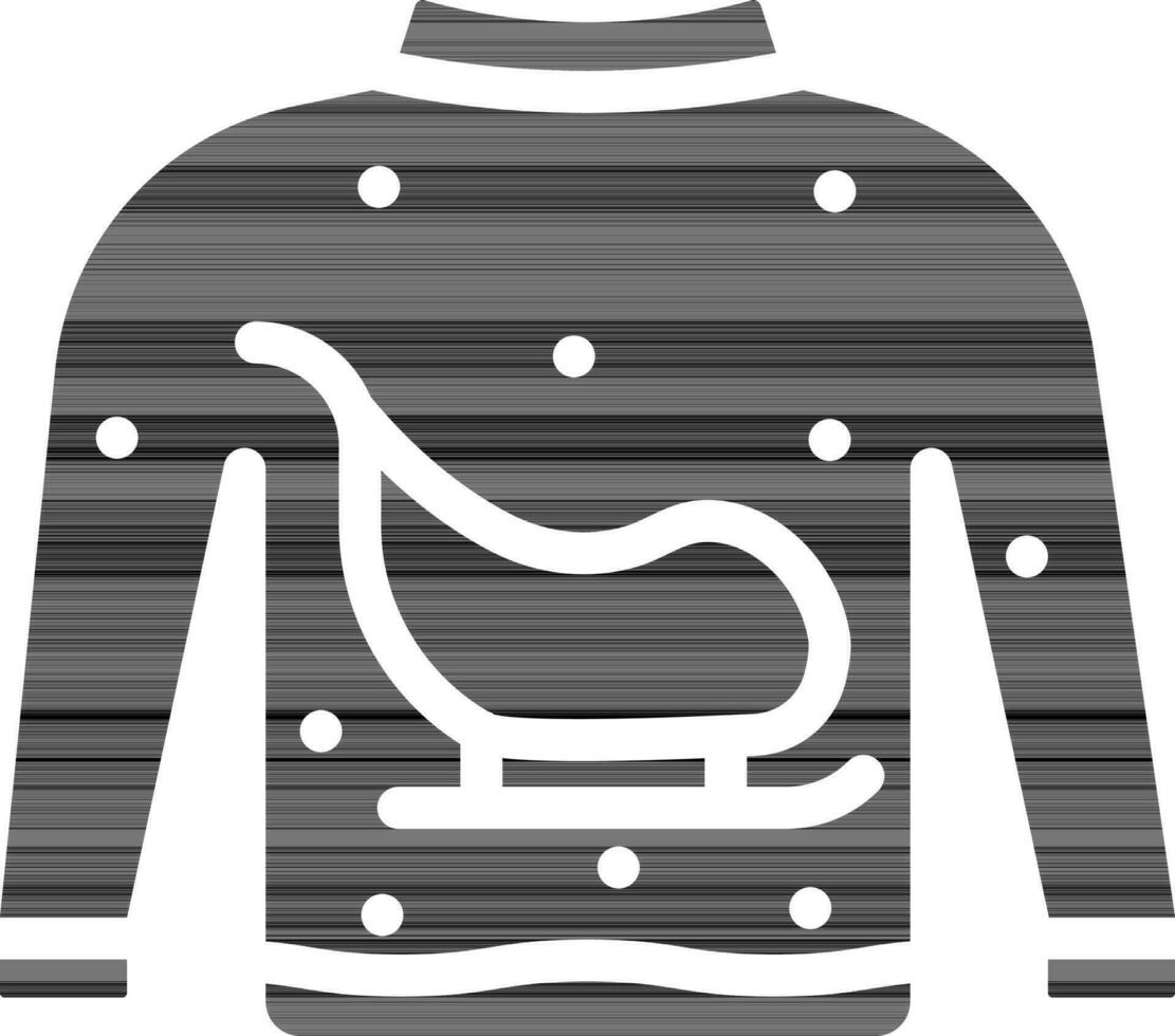 Sweater Icon In black and white Color. vector