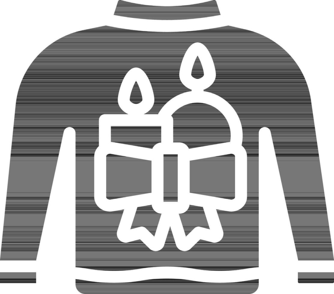 Flat Style Sweater In black and white Color. vector