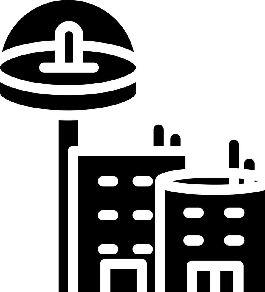 Illustration Of Space Colony Icon In Black And White Color. vector