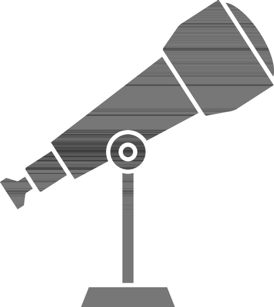 Illustration of Telescope Icon in Black And White Color Flat Style. vector