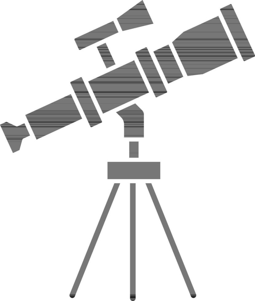 Isolated black and white Tripod Telescope Icon. vector