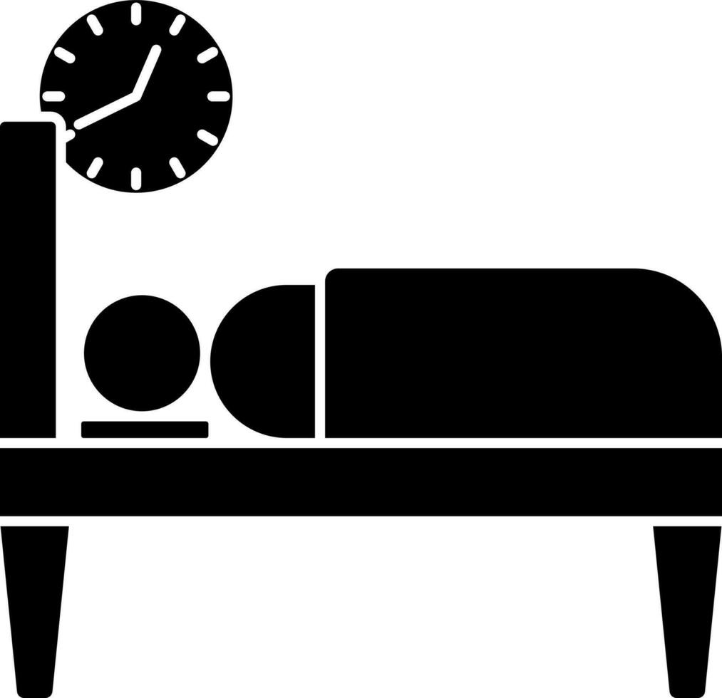 Bedtime Icon In black and white Color. vector