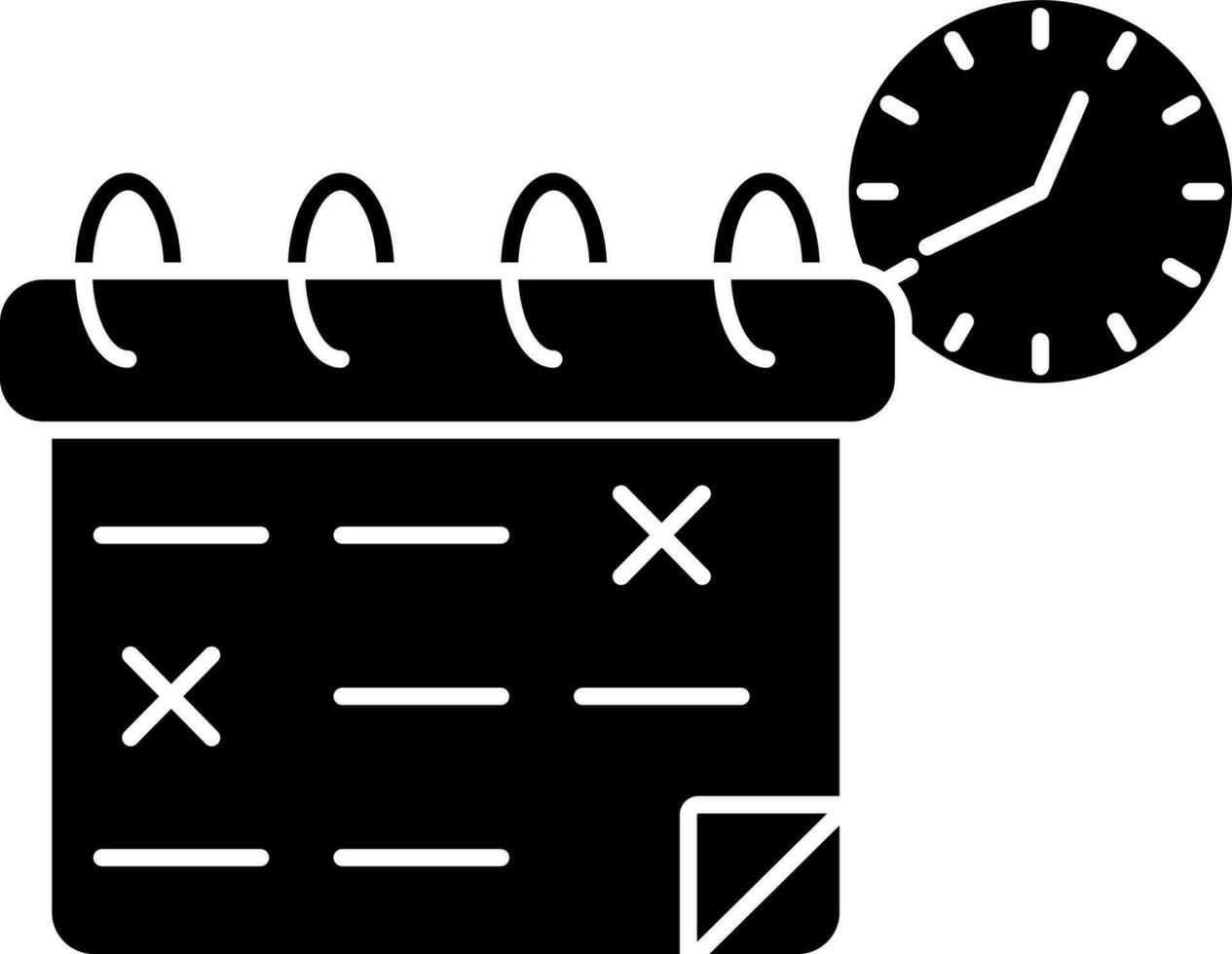 Schedule Icon In black and white Color. vector