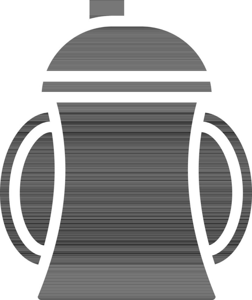 Sippy Cup Icon In black and white Color. vector