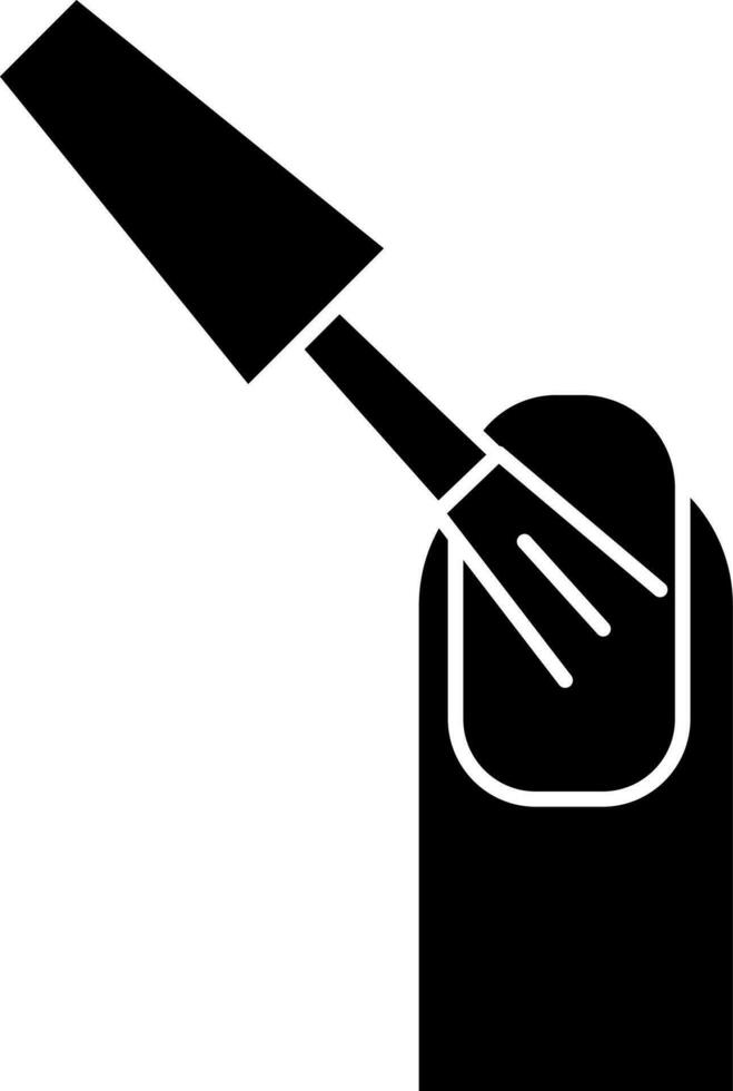 Applying Nail Paint Icon In Glyph Style. vector