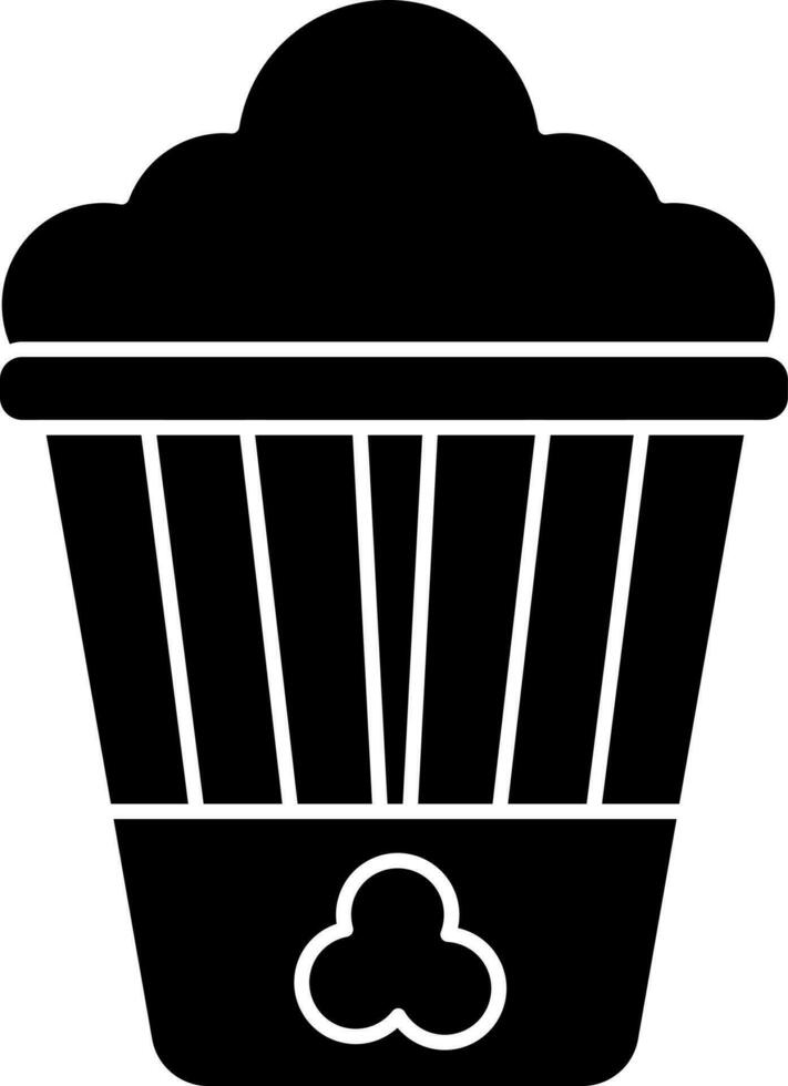 Popcorn Icon In black and white Color. vector