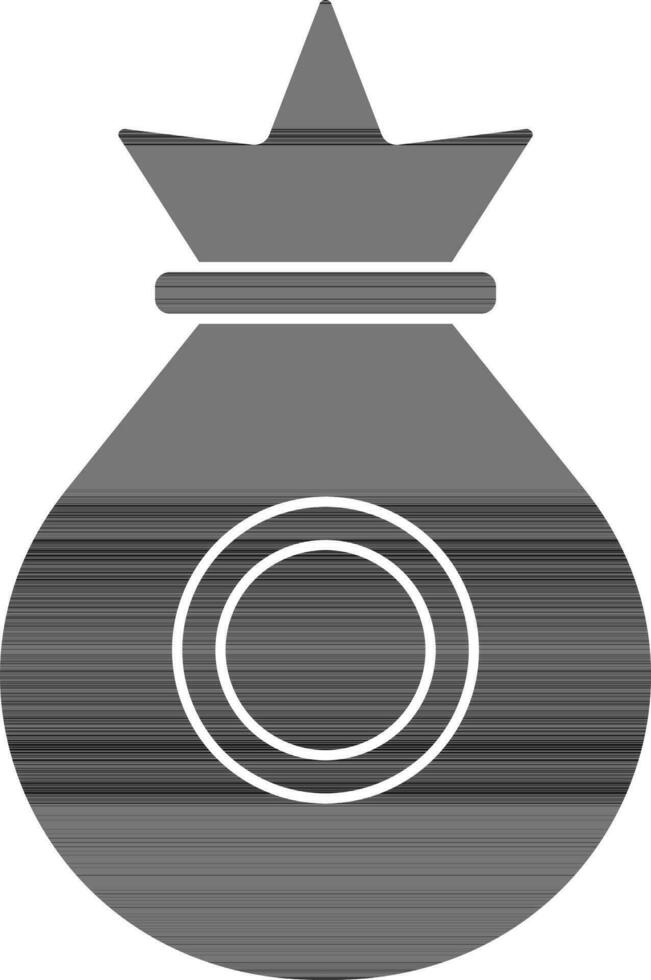 Illustration Of Money Bag Icon In Glyph Style. vector
