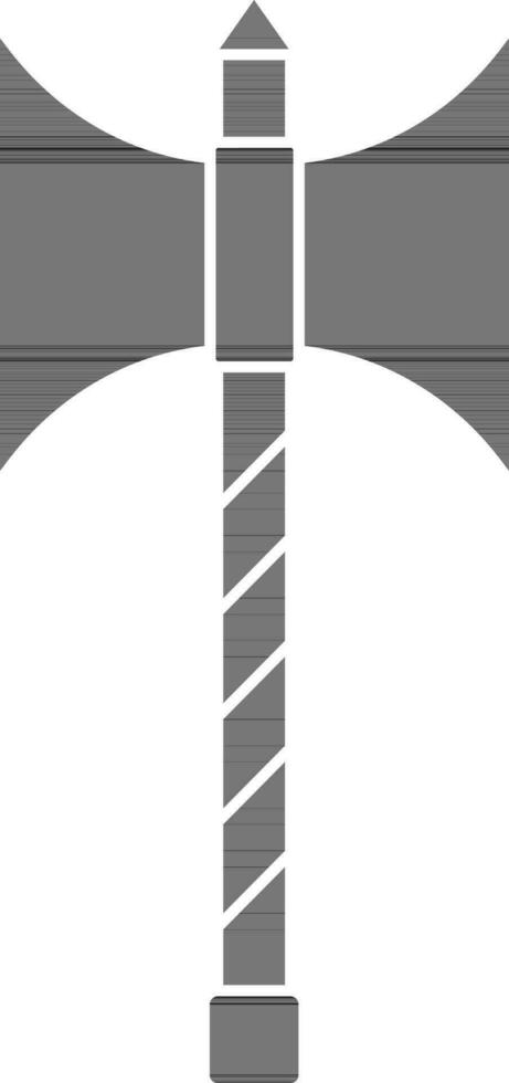Double Axe Or Labrys Icon In black and white Color. vector