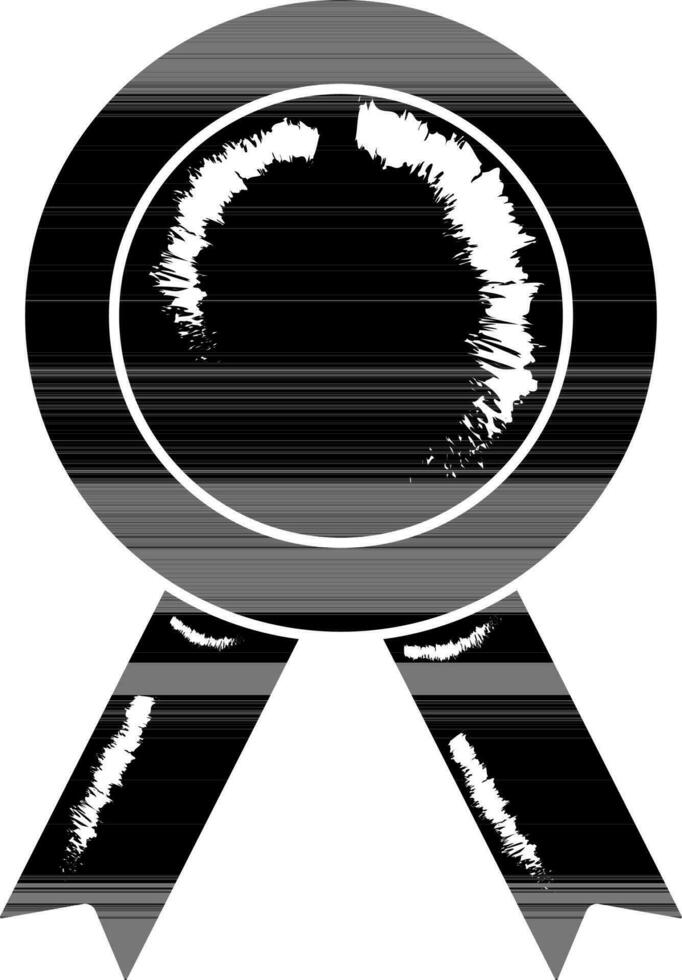 Doodle Style Badge Icon In black and white Color. vector