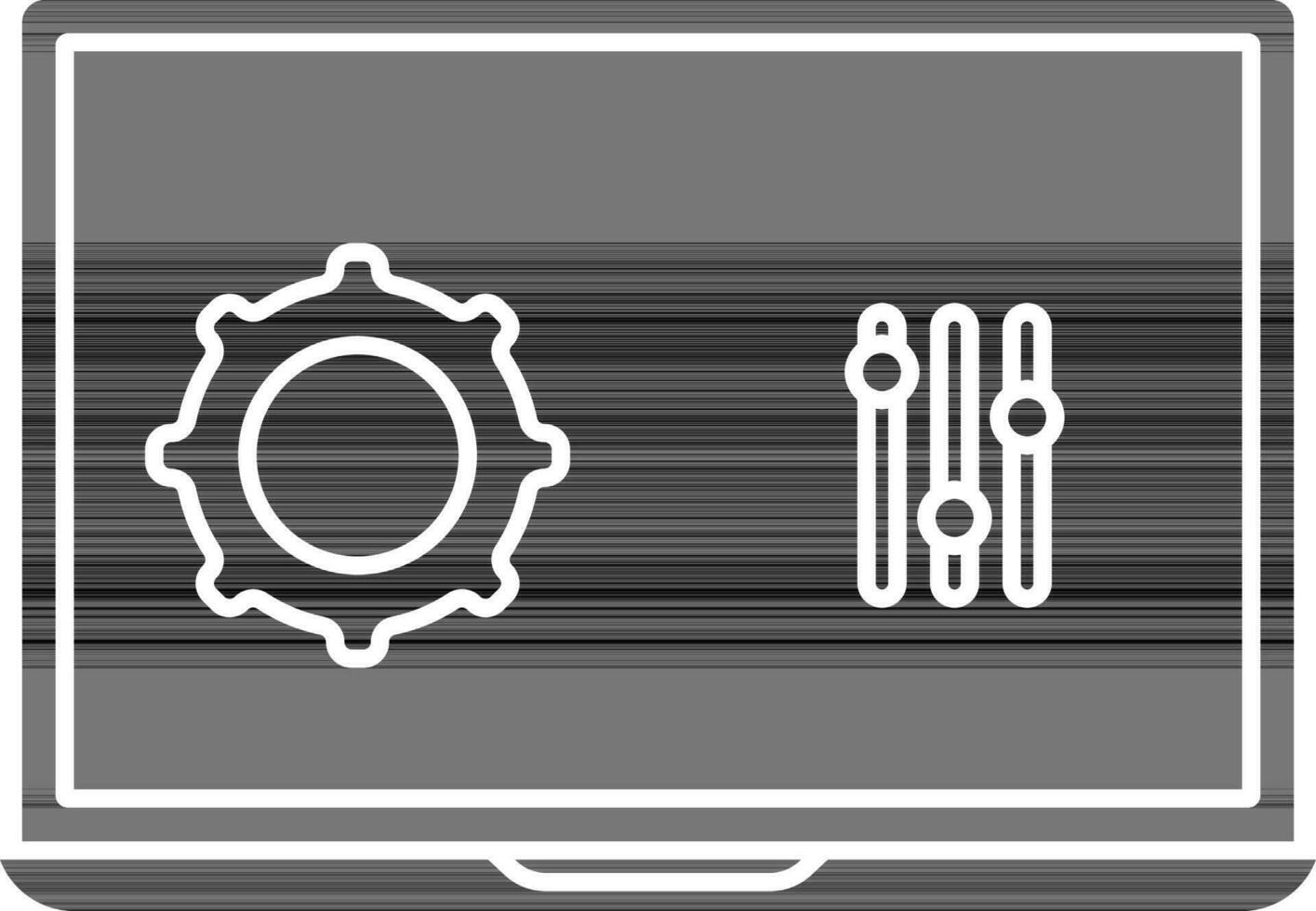 Web Maintenance Icon In black and white Color. vector