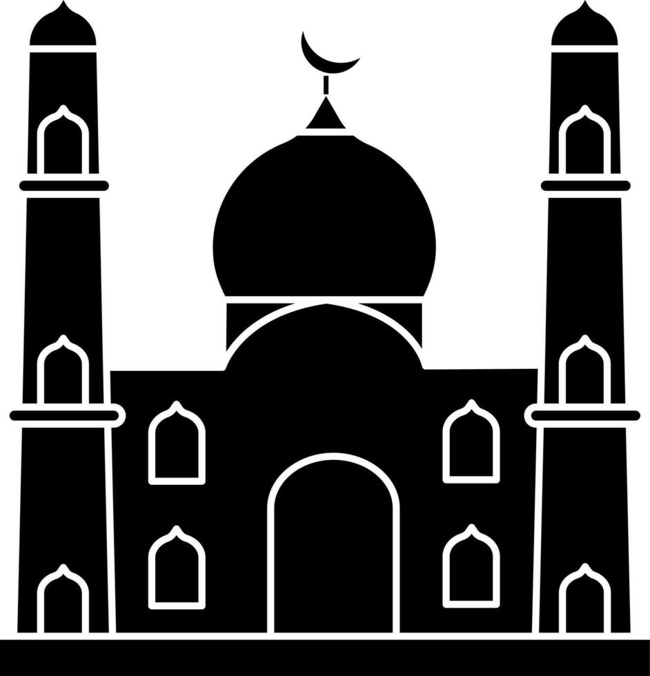 Mosque Icon In Glyph Style. vector