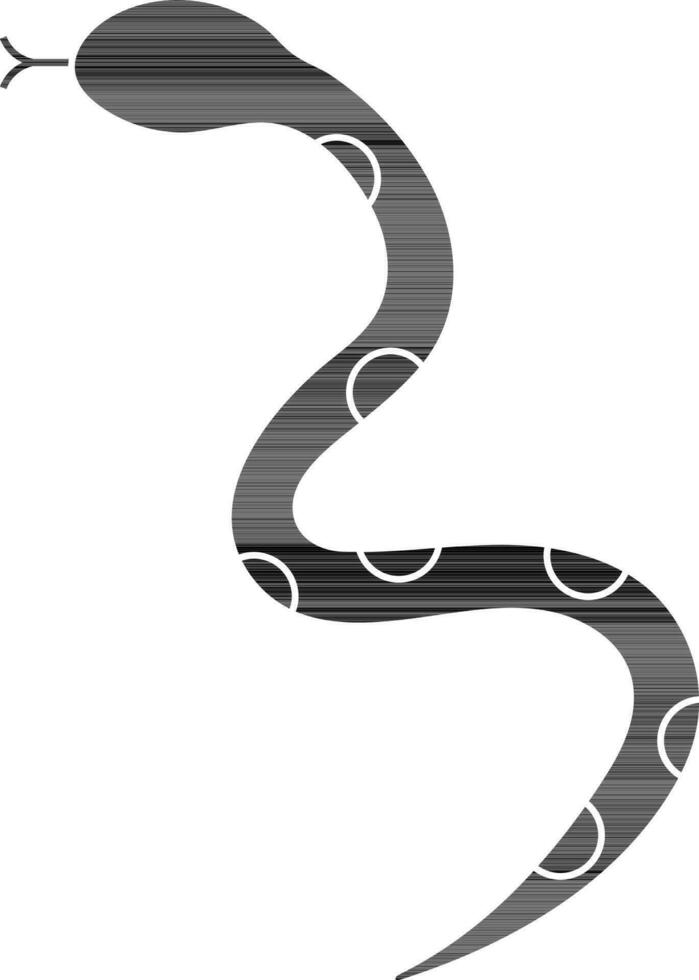 Illustration Of Snake Icon In black and white Color. vector