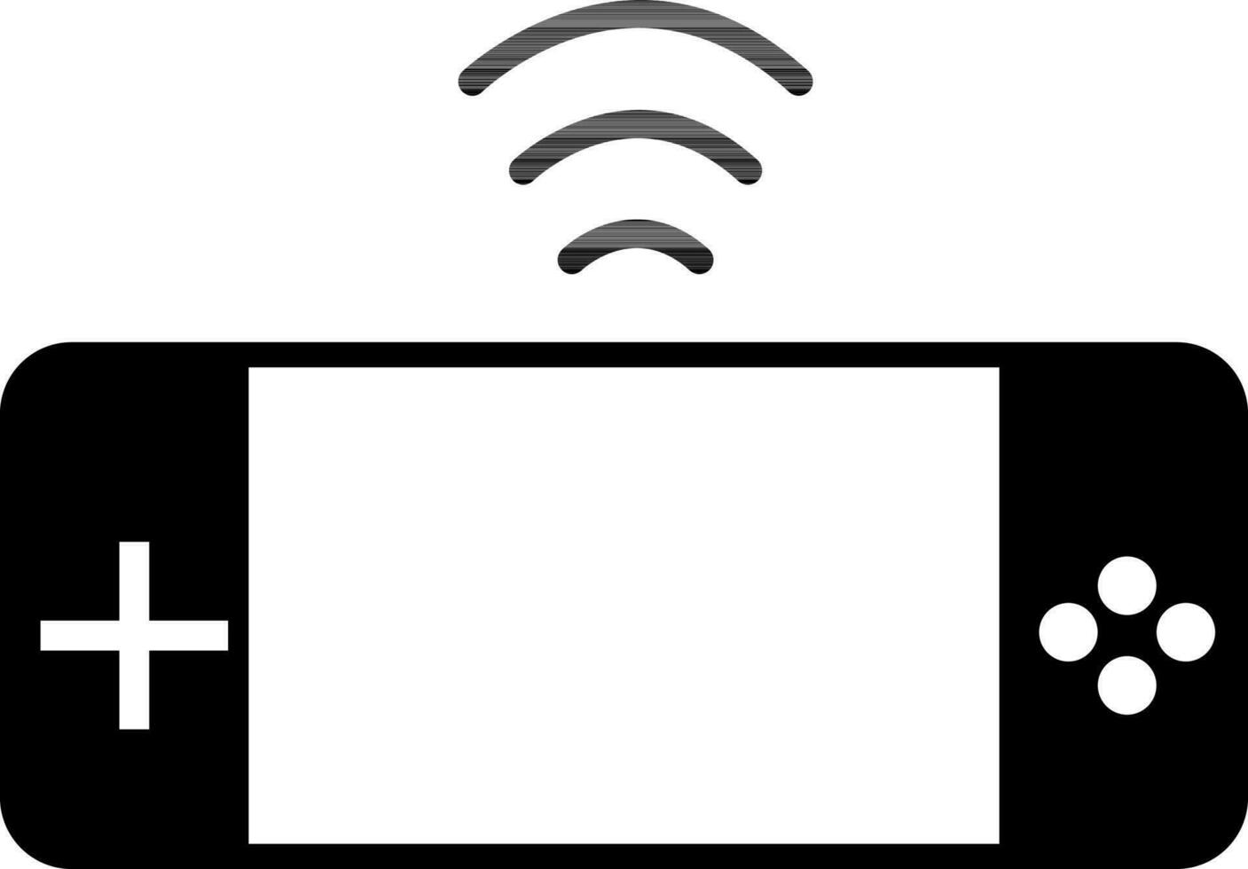 Wireless video game glyph icon in flat style. vector