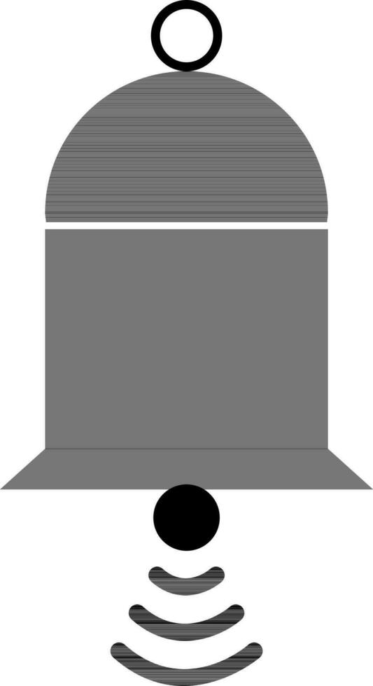 Isolated bell icon or symbol in black and white color. vector
