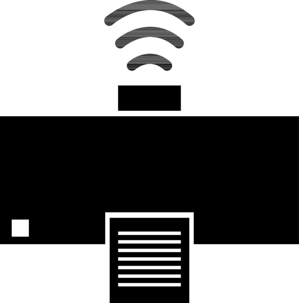 Isolated illustration of printer glyph icon. vector