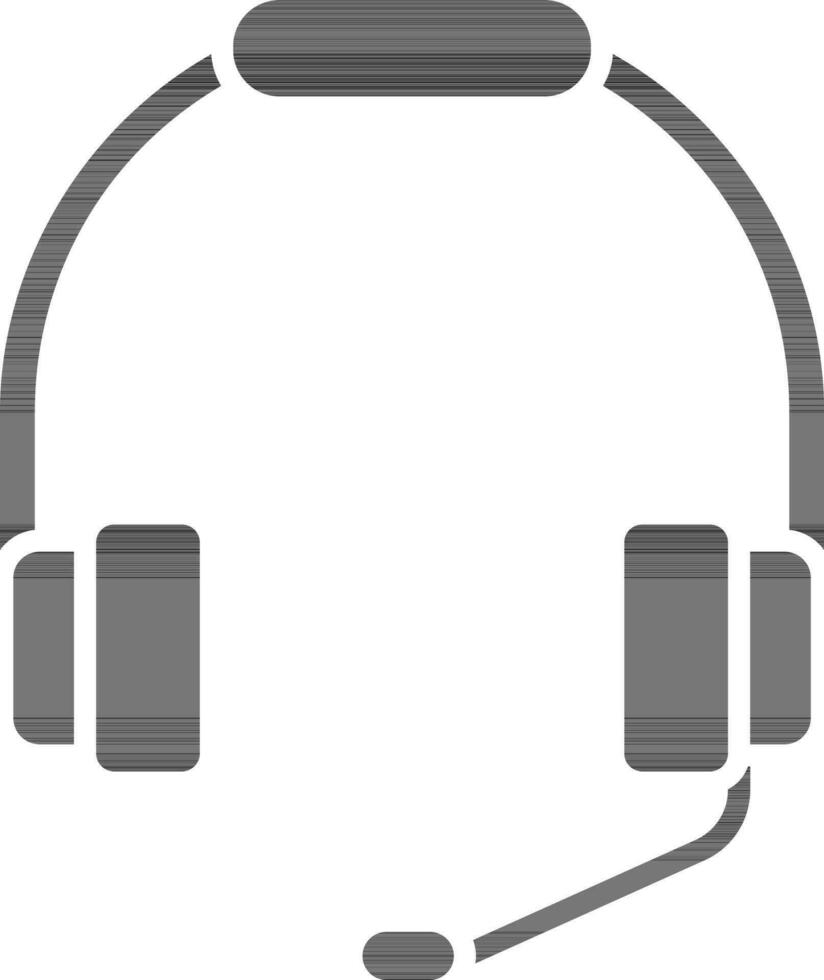 Isolated black headphone icon. vector
