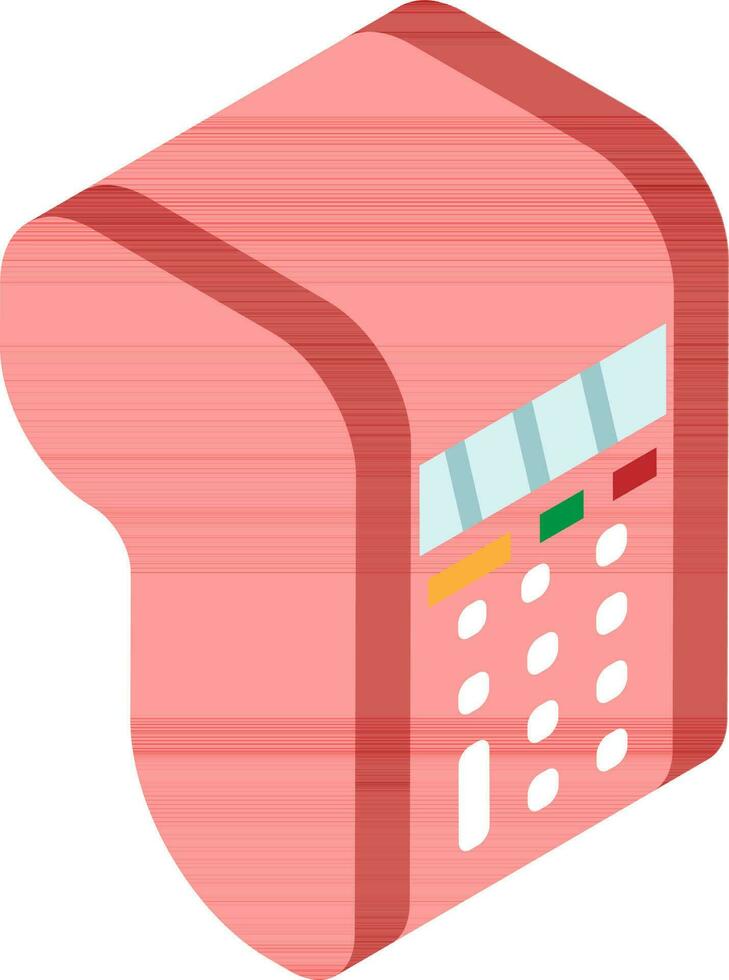 Isometric POS Point of Service machine element. vector