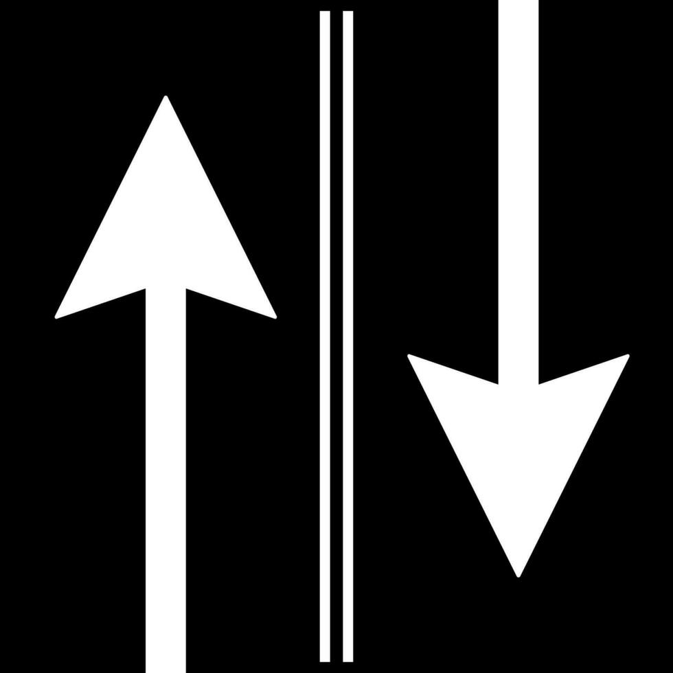 Two way glyph icon or symbol. vector