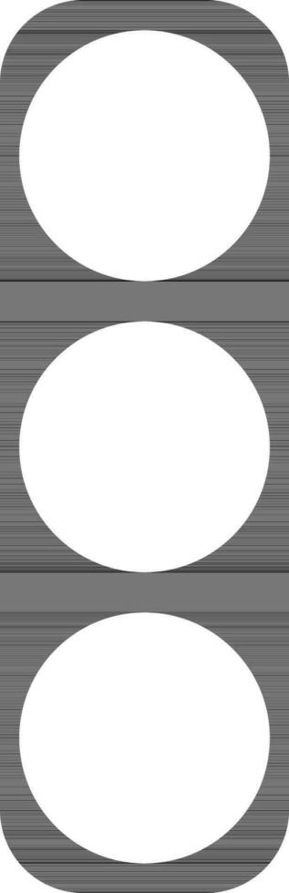 Traffic light icon in black and white color. vector