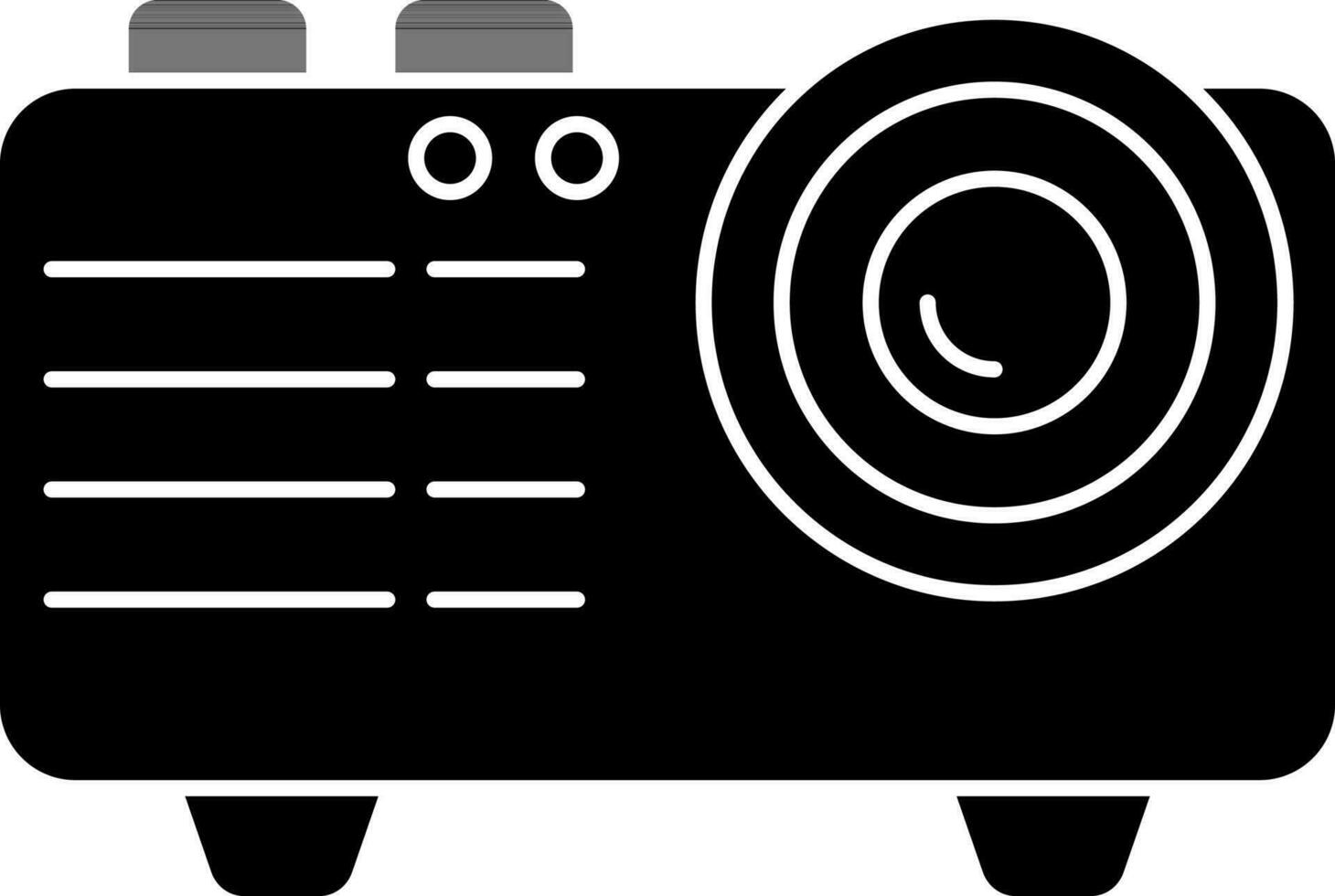Glyph icon or symbol of projector. vector