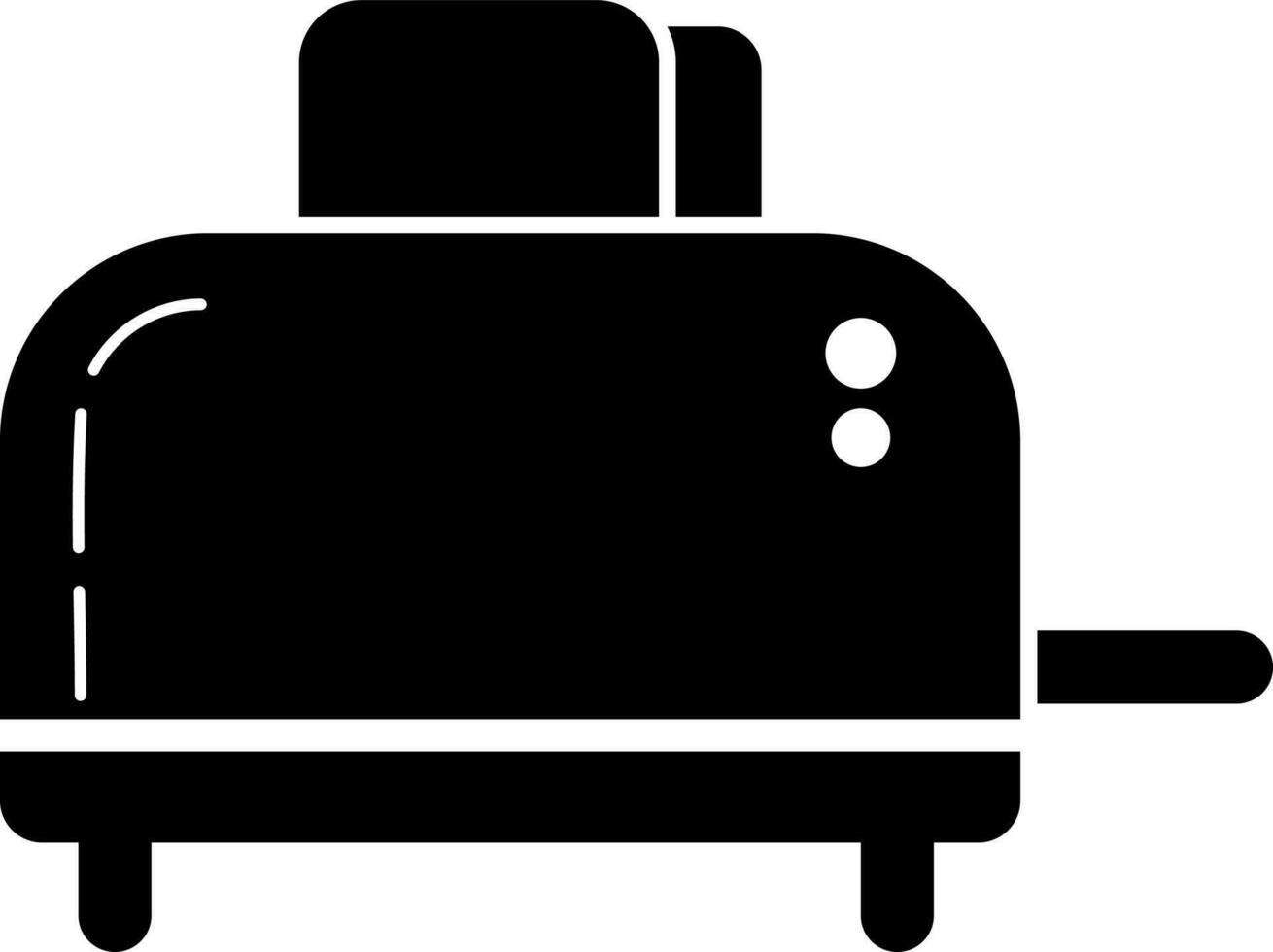 Toaster icon or symbol in black and white color. vector