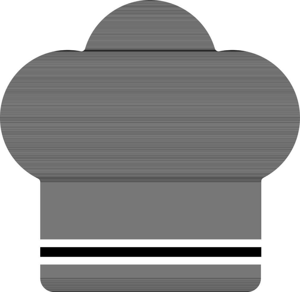 Chef hat icon in black and white color. vector