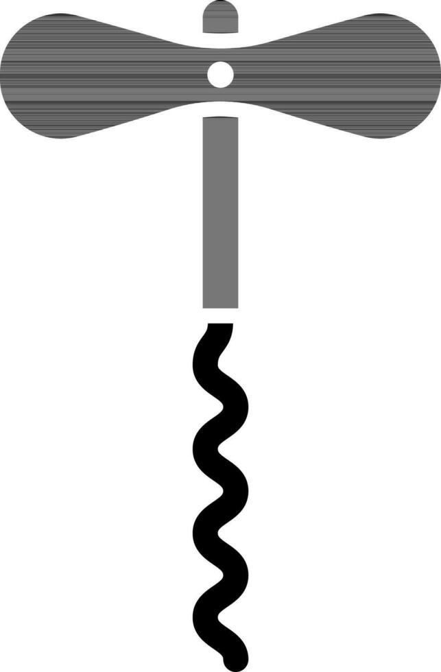 Corkscrew glyph icon or symbol. vector