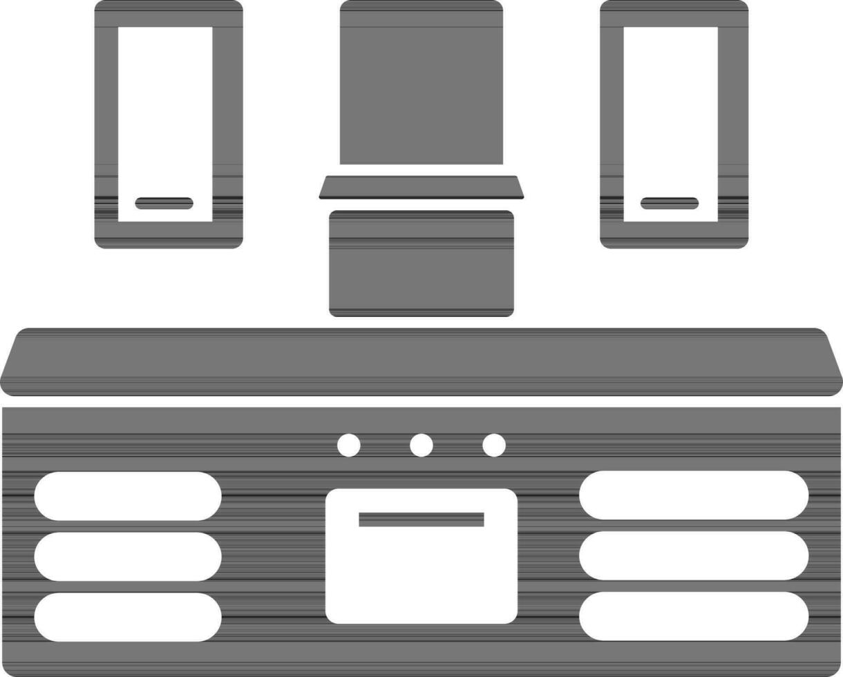 Kitchen icon in black and white color. vector