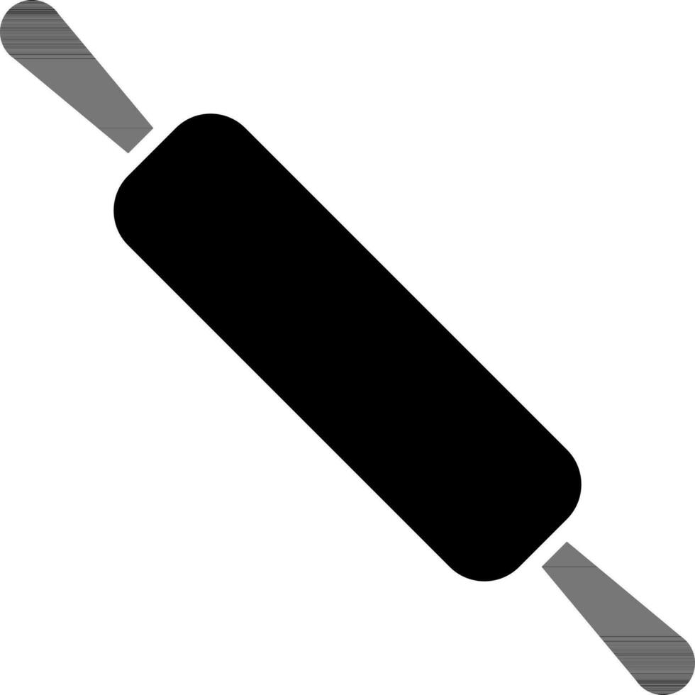 Rolling pin icon in black color. vector