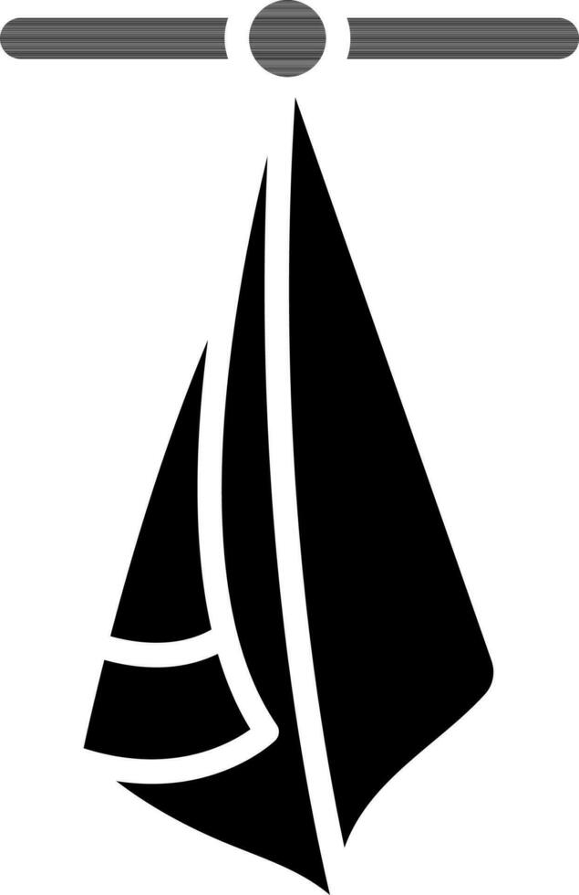 negro y blanco ilustración de toalla icono. vector