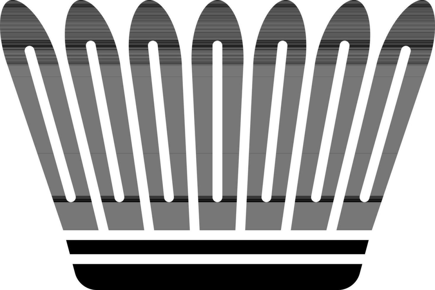 black and white illustration of basket icon. vector