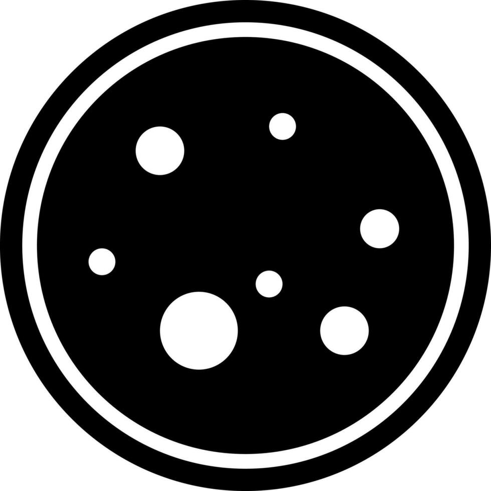 black and white illustration of petri dish icon. vector
