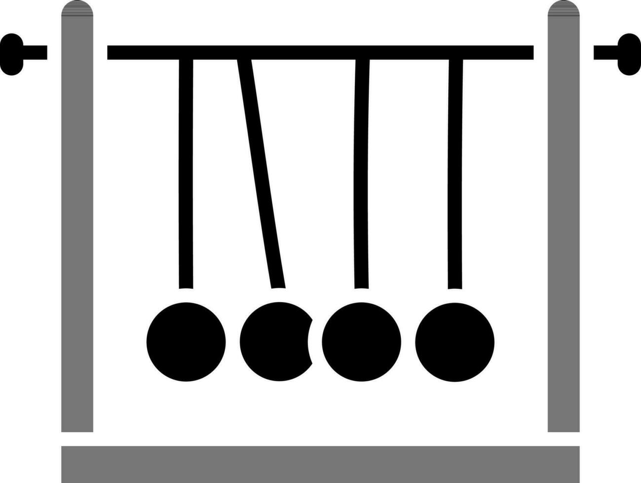 Newton cradle glyph icon or symbol. vector