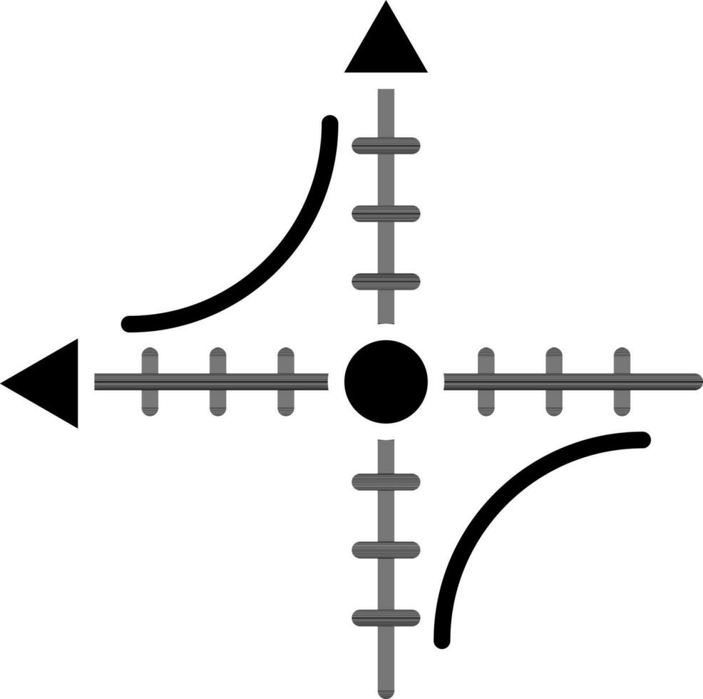 black and white illustration of axis icon. vector