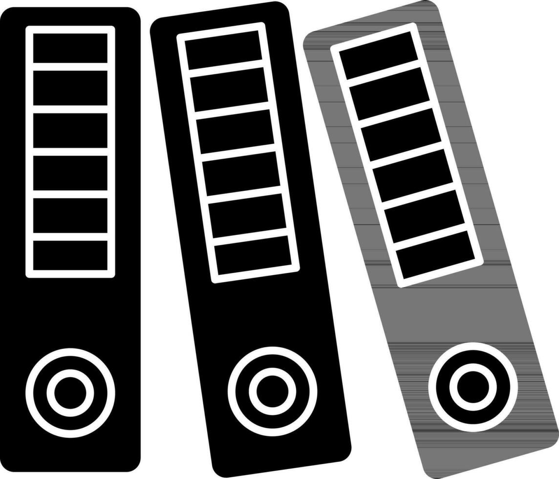 Binders icon or symbol in black and white color. vector