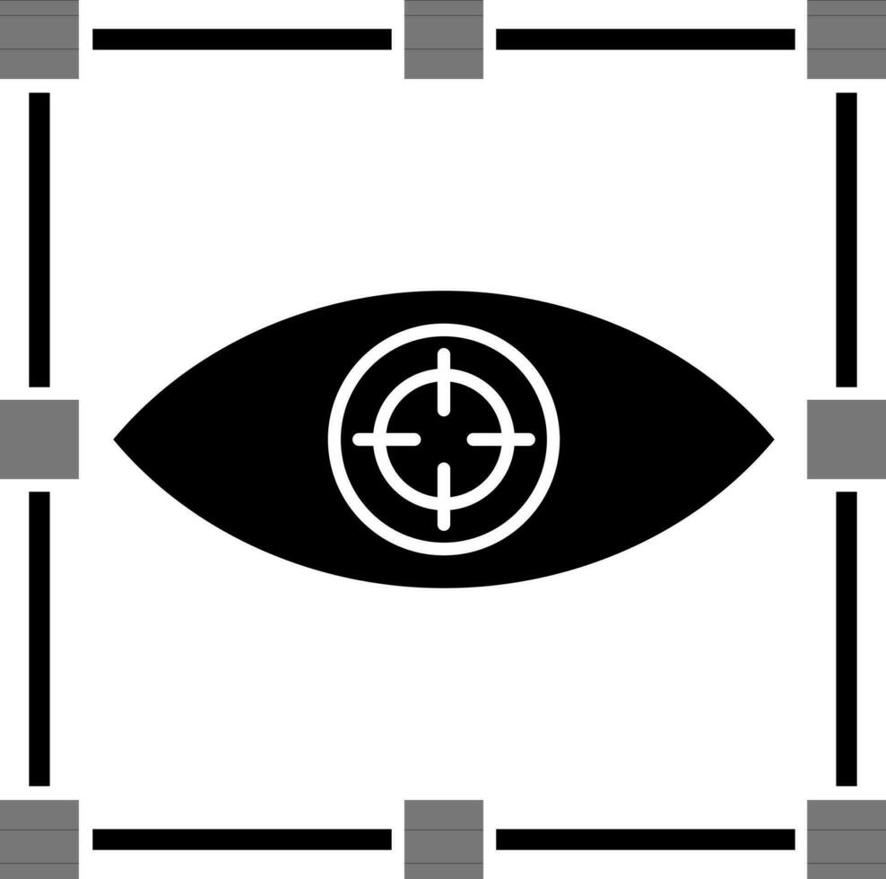 Vision or focus glyph icon in flat style. vector