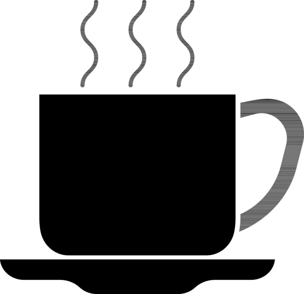 Hot coffee cup icon or symbol. vector