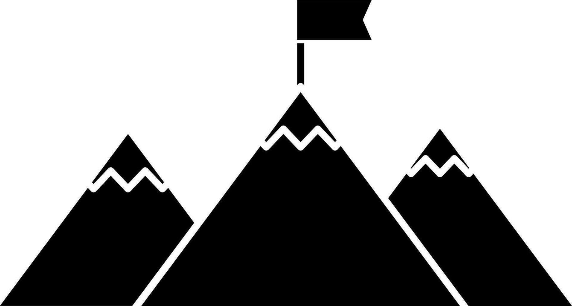 Illustration of mountain with flag for success concept. vector