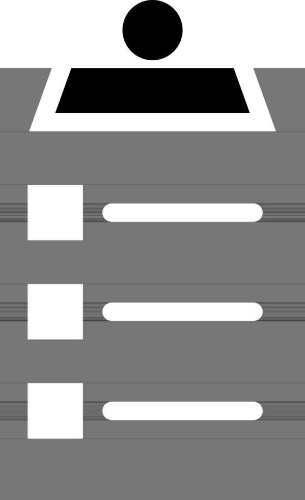 Clipboard icon in black and white color. vector