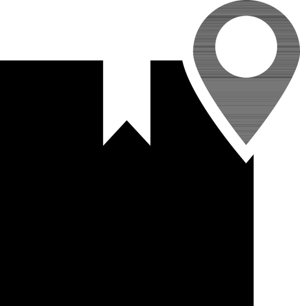 black and white illustration of tracking glyph icon. vector