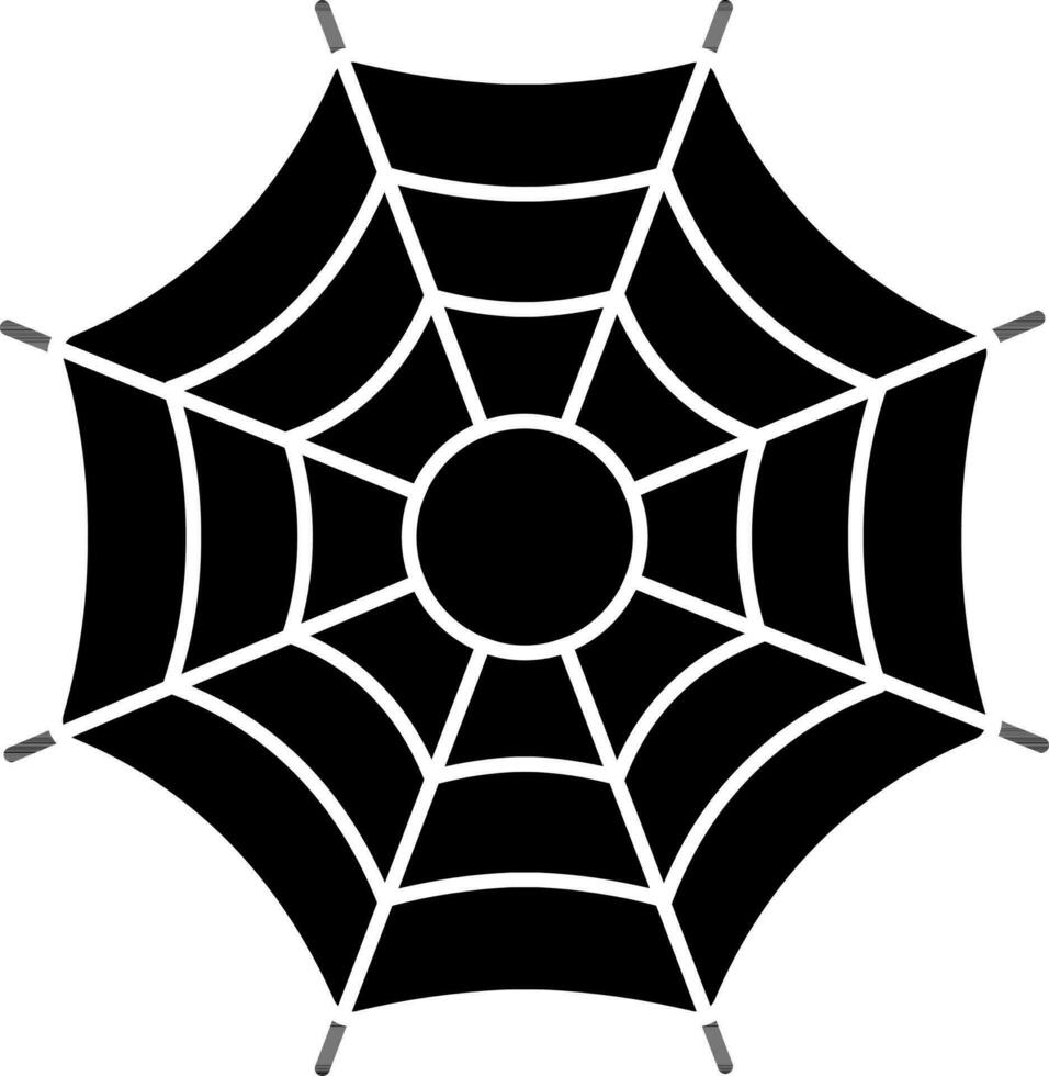 negro y blanco araña web icono o símbolo. vector