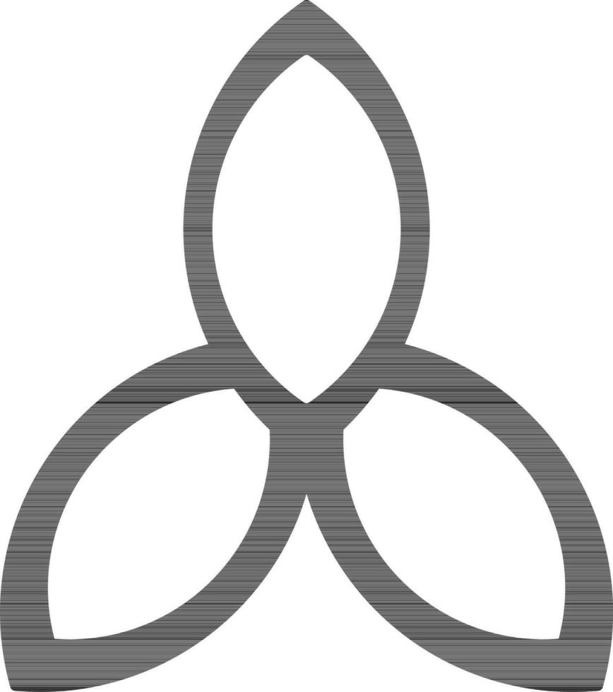 triquetra icono en plano estilo. vector