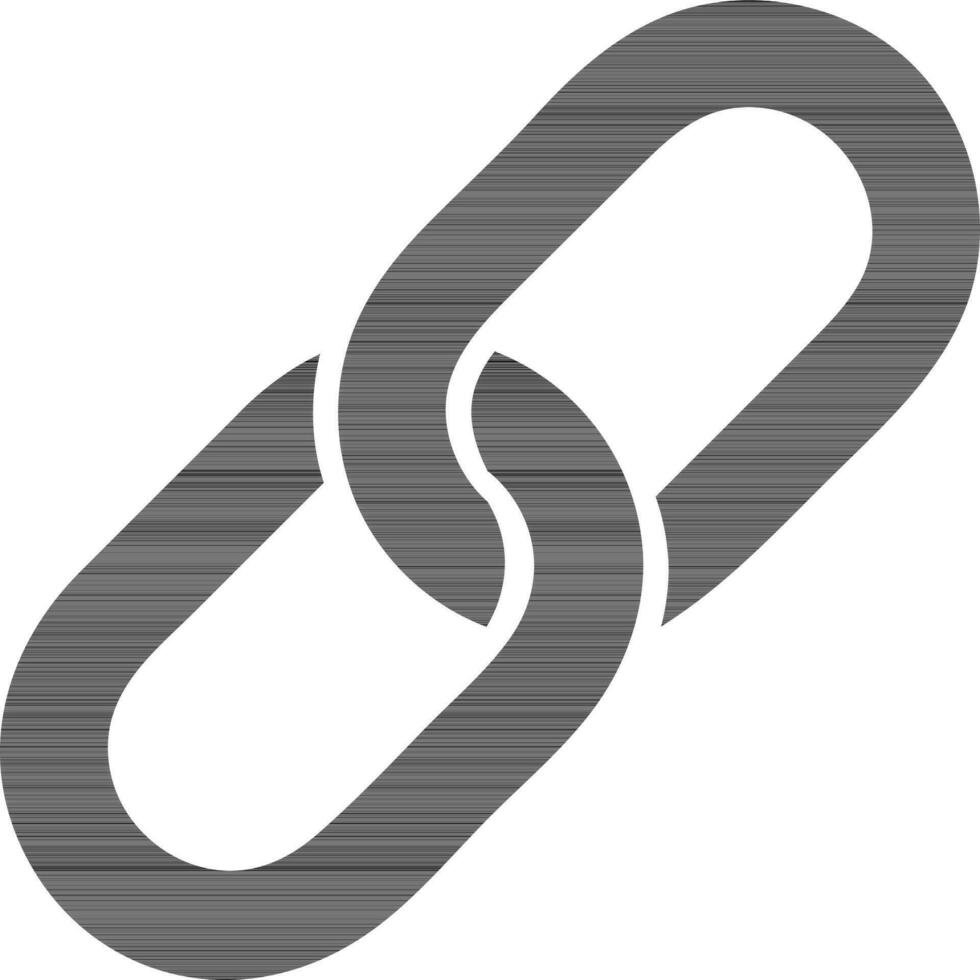 black and white illustration of link or chain icon. vector
