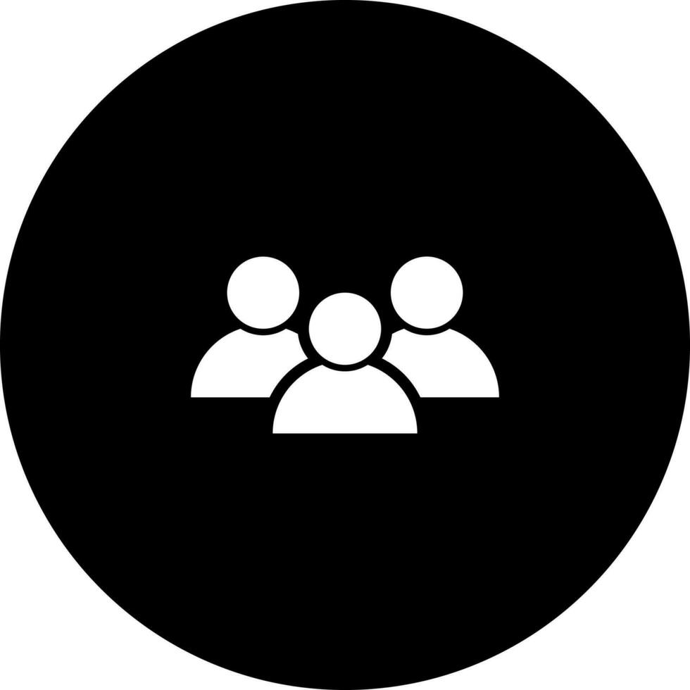 black and white illustration of user group icon. vector