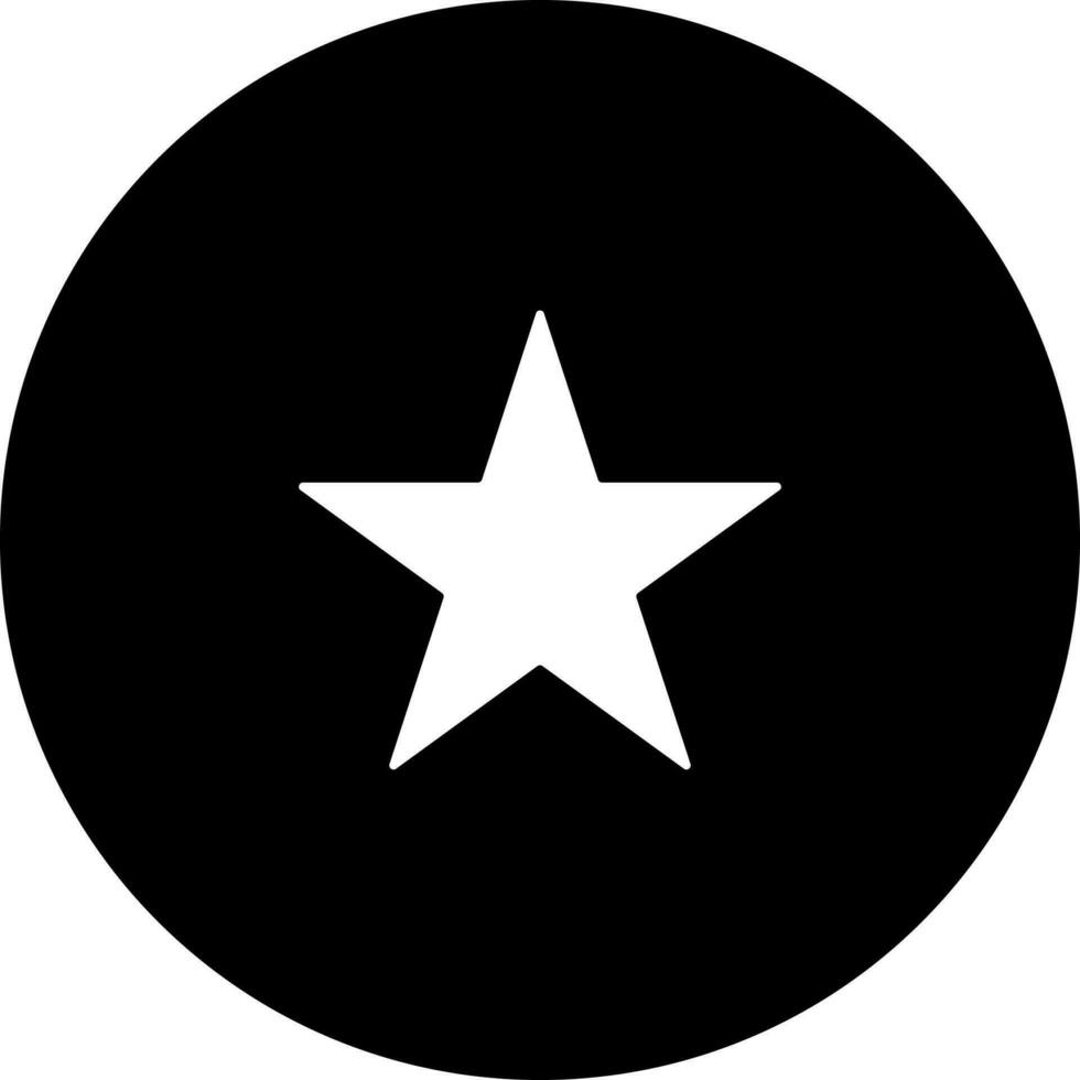 negro y blanco estrella botón icono en plano estilo. vector