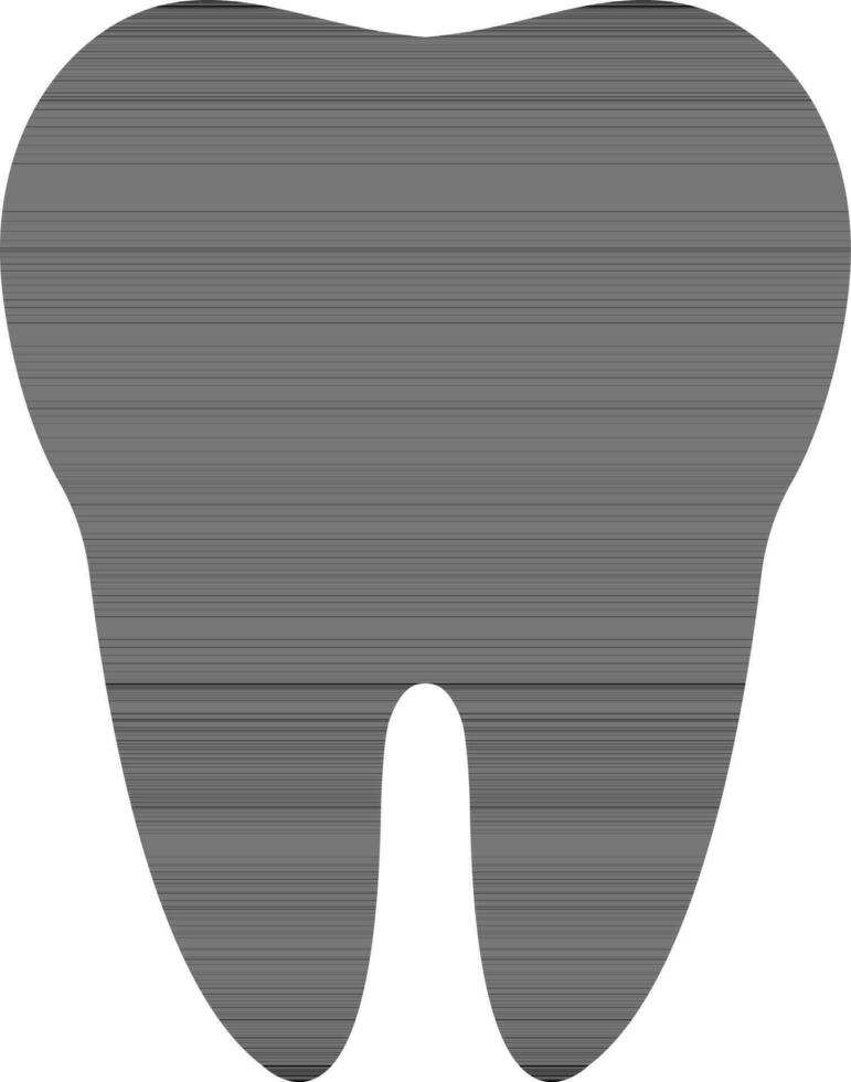 glifo diente icono en negro color. vector