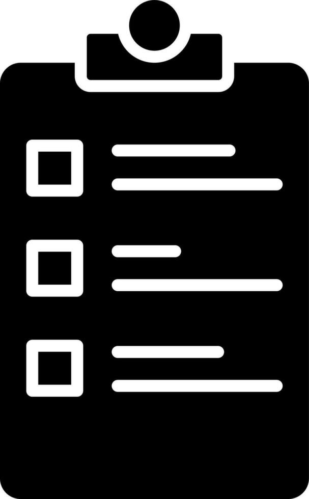 black and white illustration of clipboard icon. vector