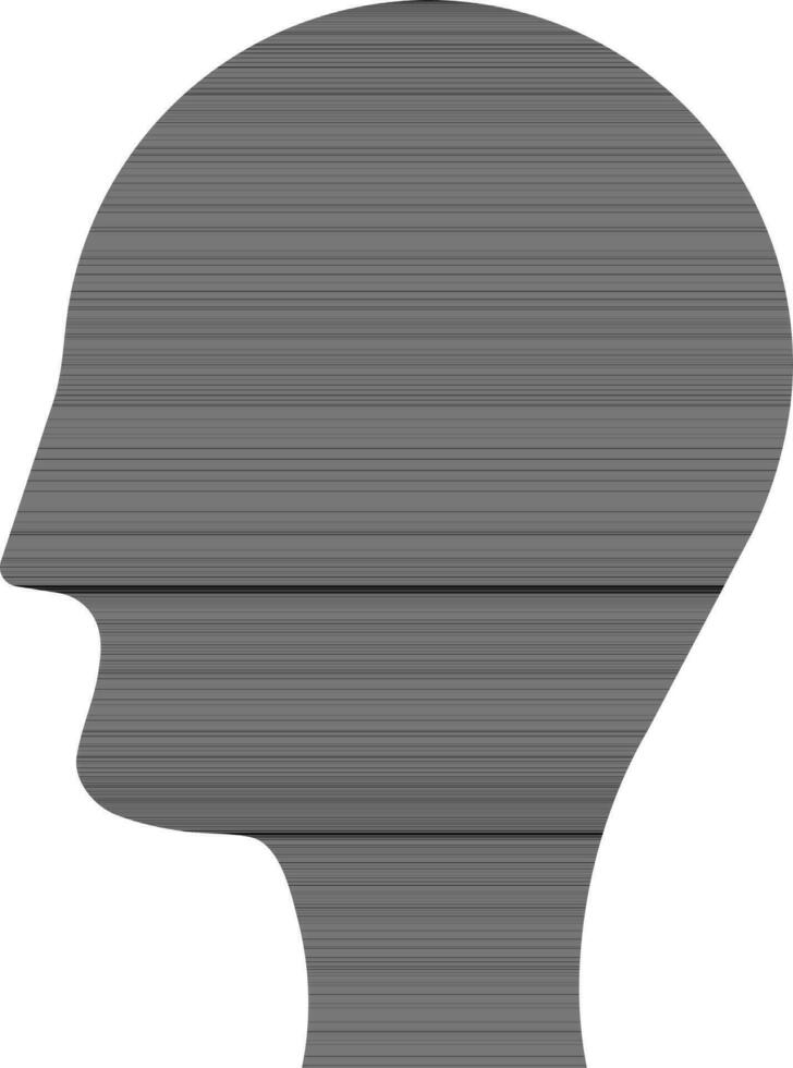 Human head icon in black color. vector