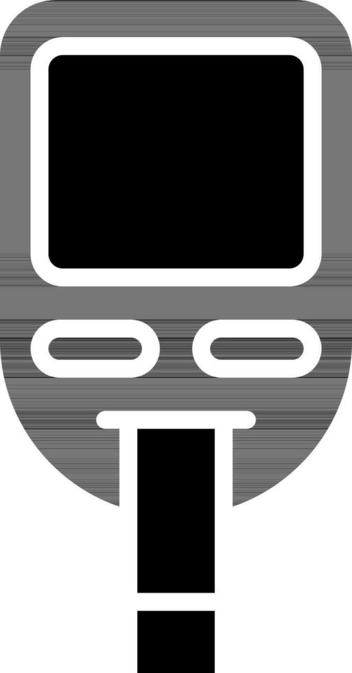 Sugar test machine icon in black and white color. vector