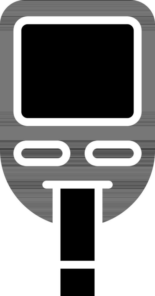 Sugar test machine icon in black and white color. vector